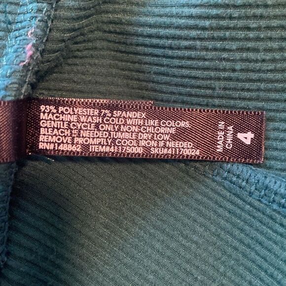 Torrid Emerald Green Faux Corduroy Pull On Stretch Leggings Size 4 - Picture 8 of 8